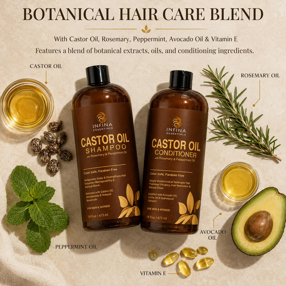 INFINA ESSENTIALS shampoo texture on palm demonstrating creamy lather benefit
