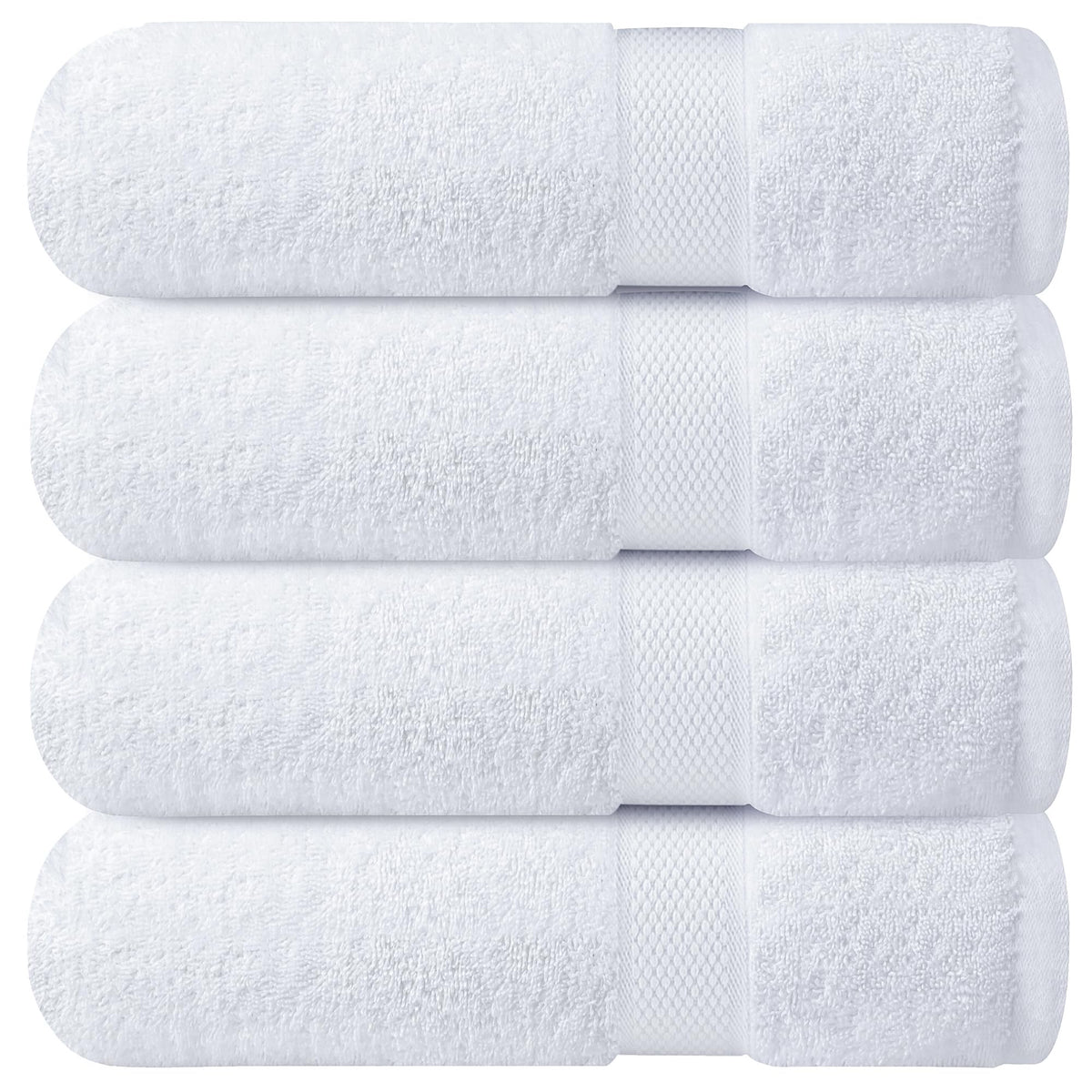 Infinitee Xclusives front-folded towels showing neat stack and soft look