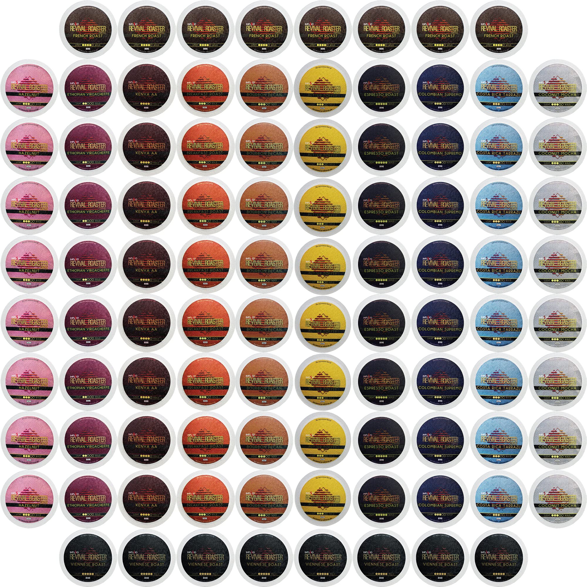 InfuSio front packaging showing 96-count variety pack, clear variety benefit