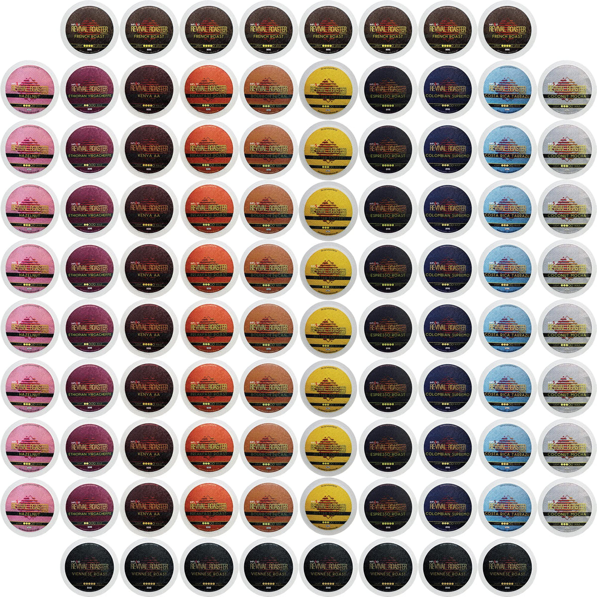 InfuSio front packaging showing 96-count variety pack, clear variety benefit
