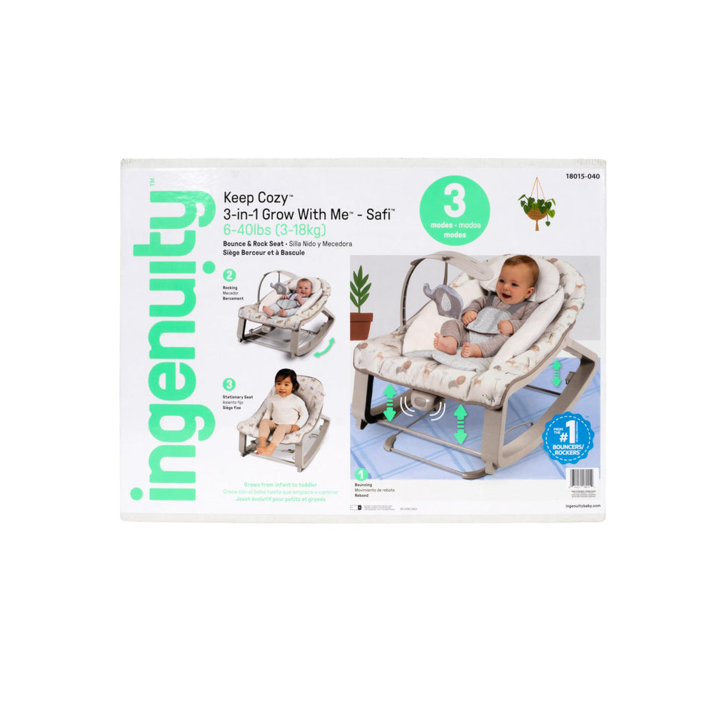 Ingenuity lifestyle nursery scene showing the bouncer blending with home décor