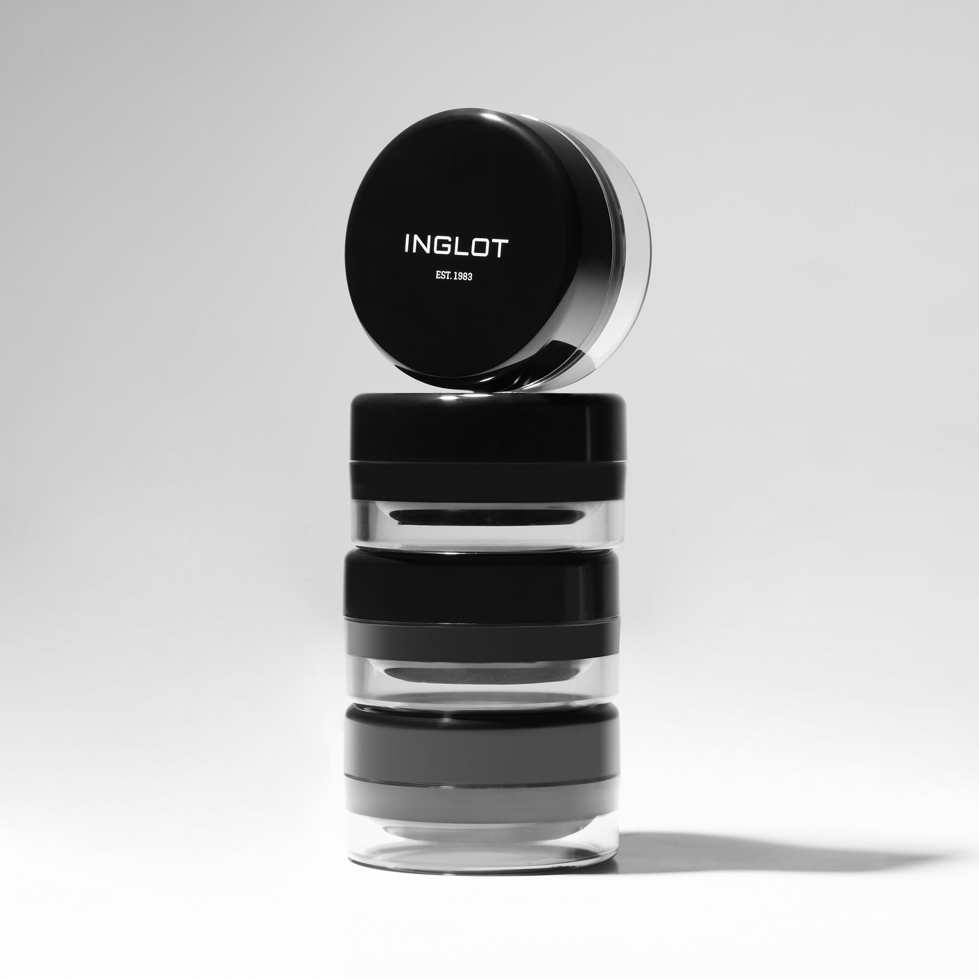 Inglot swatch on skin showing high pigment payoff and intense black color