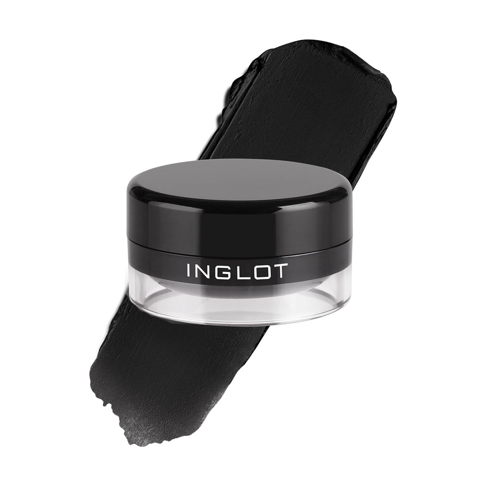 Inglot pot front view showing compact professional gel and true black payoff