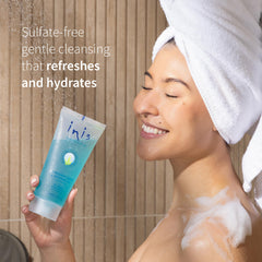 Inis gel texture on palm showing lightweight moisturizing feel