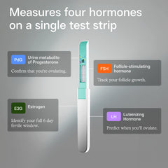 Inito strip being dipped in urine showing simple 15-second sampling for convenience