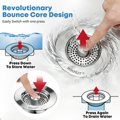 Inkhut side profile showing how the strainer fits standard sink openings for compatibility