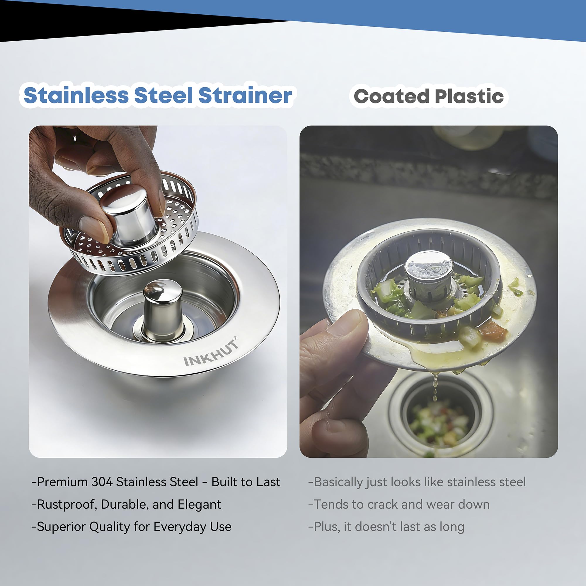 Inkhut stainless texture close-up showing corrosion resistance and easy cleaning