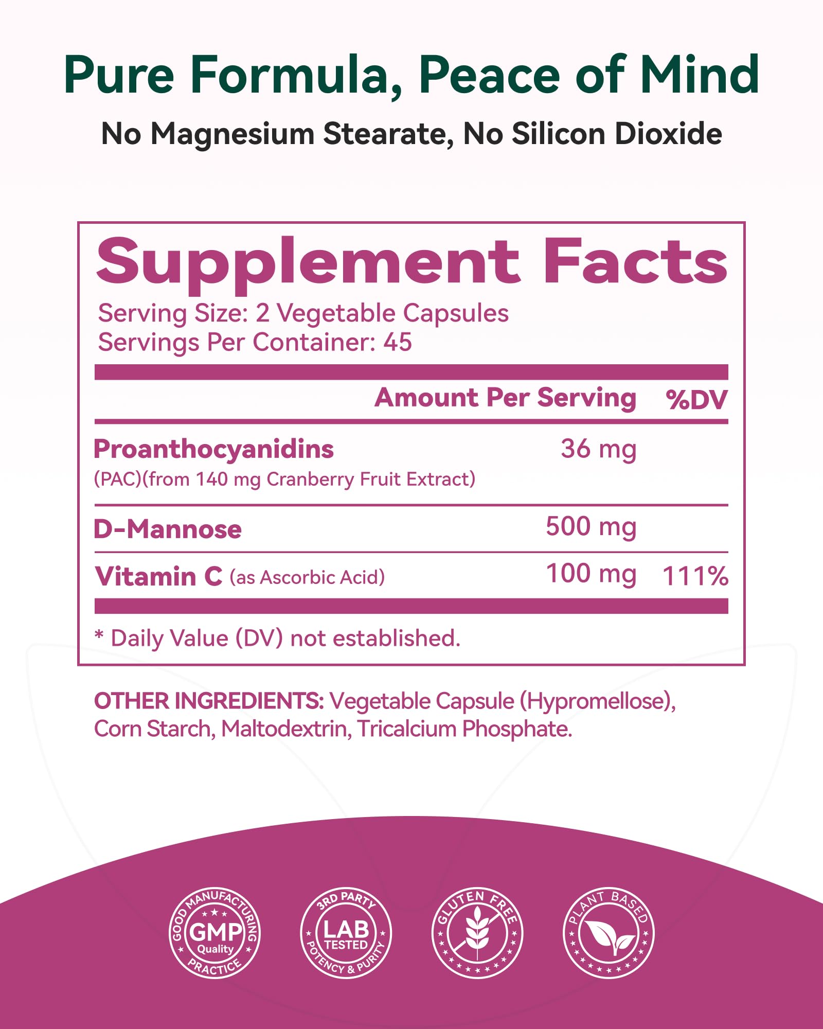 Inner Brightness capsules in hand illustrating easy two-capsule dose