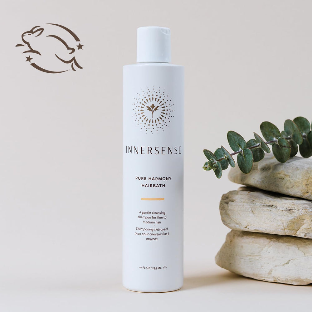 INNERSENSE shampoo texture on hand showing lightweight lather