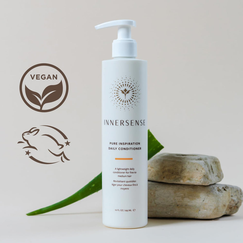 INNERSENSE Pure Inspiration applied in hair while detangling to ease combing and reduce breakage