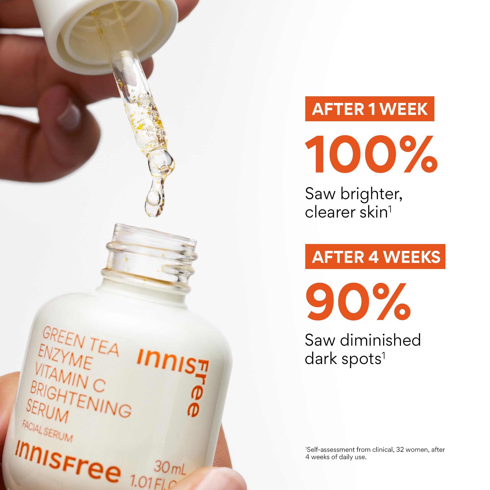 innisfree applying serum to face demonstrating smooth absorption and glow