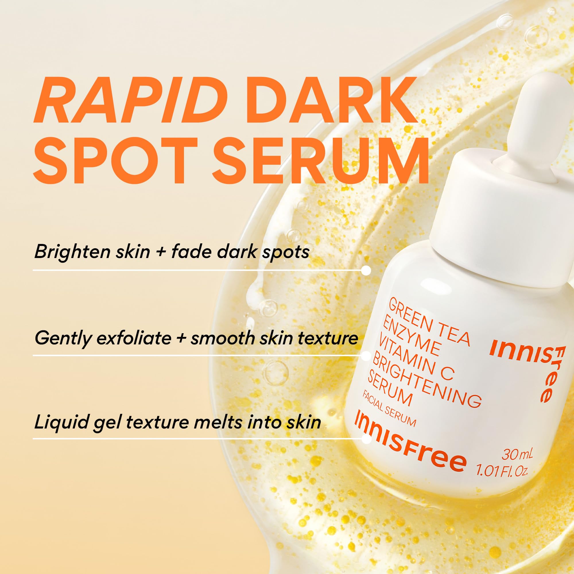 innisfree serum droplet on finger highlighting lightweight hydrating texture