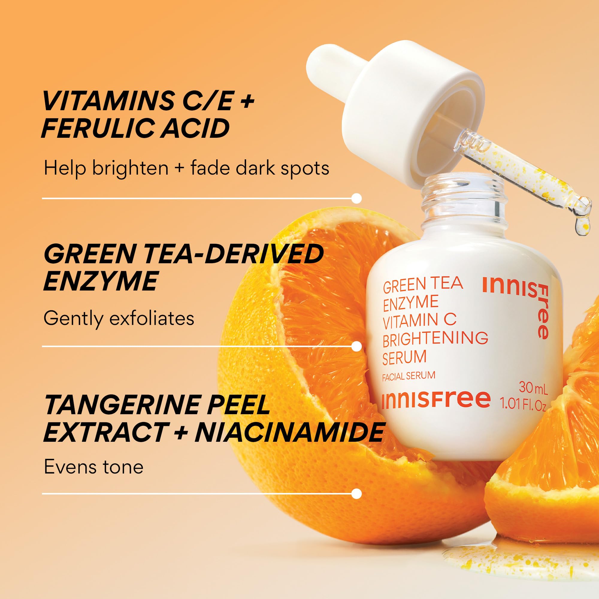innisfree ingredients flatlay with hyaluronic acid and green tea enzyme