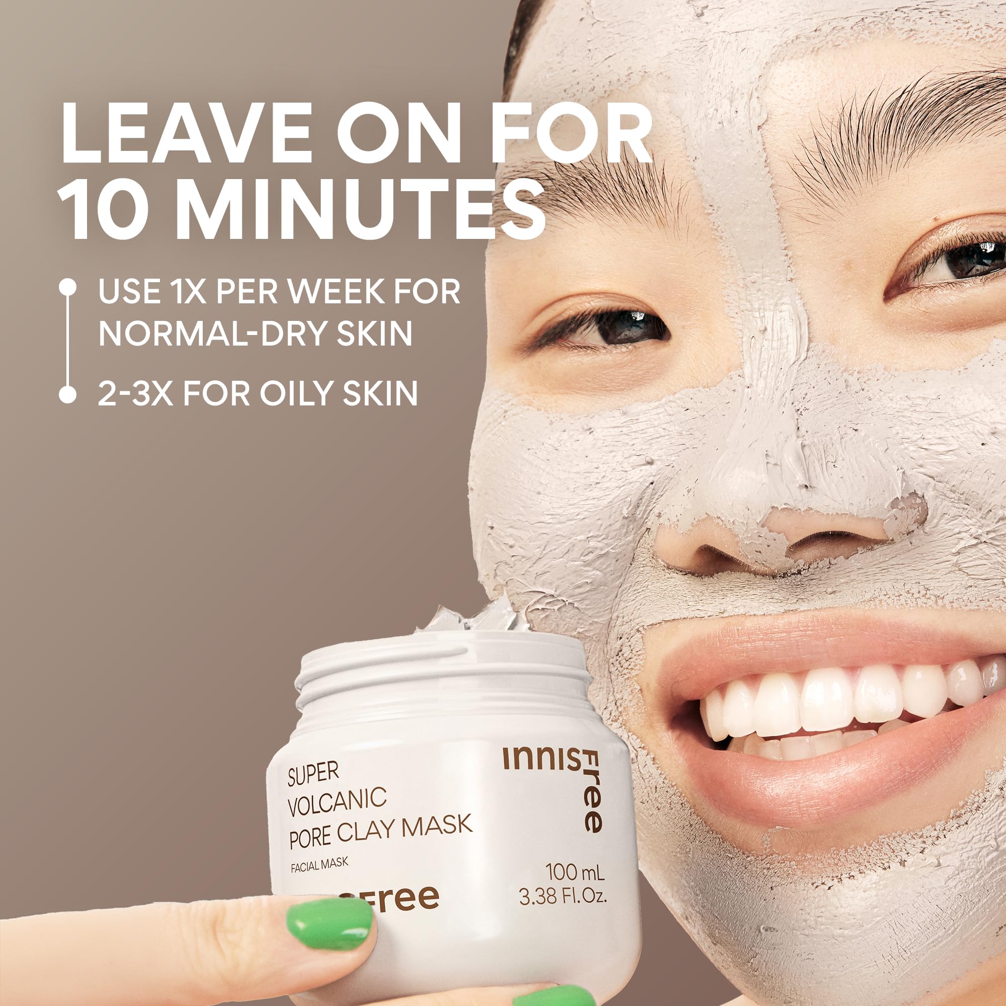 innisfree mask being rinsed off to show gentle non-drying finish benefit