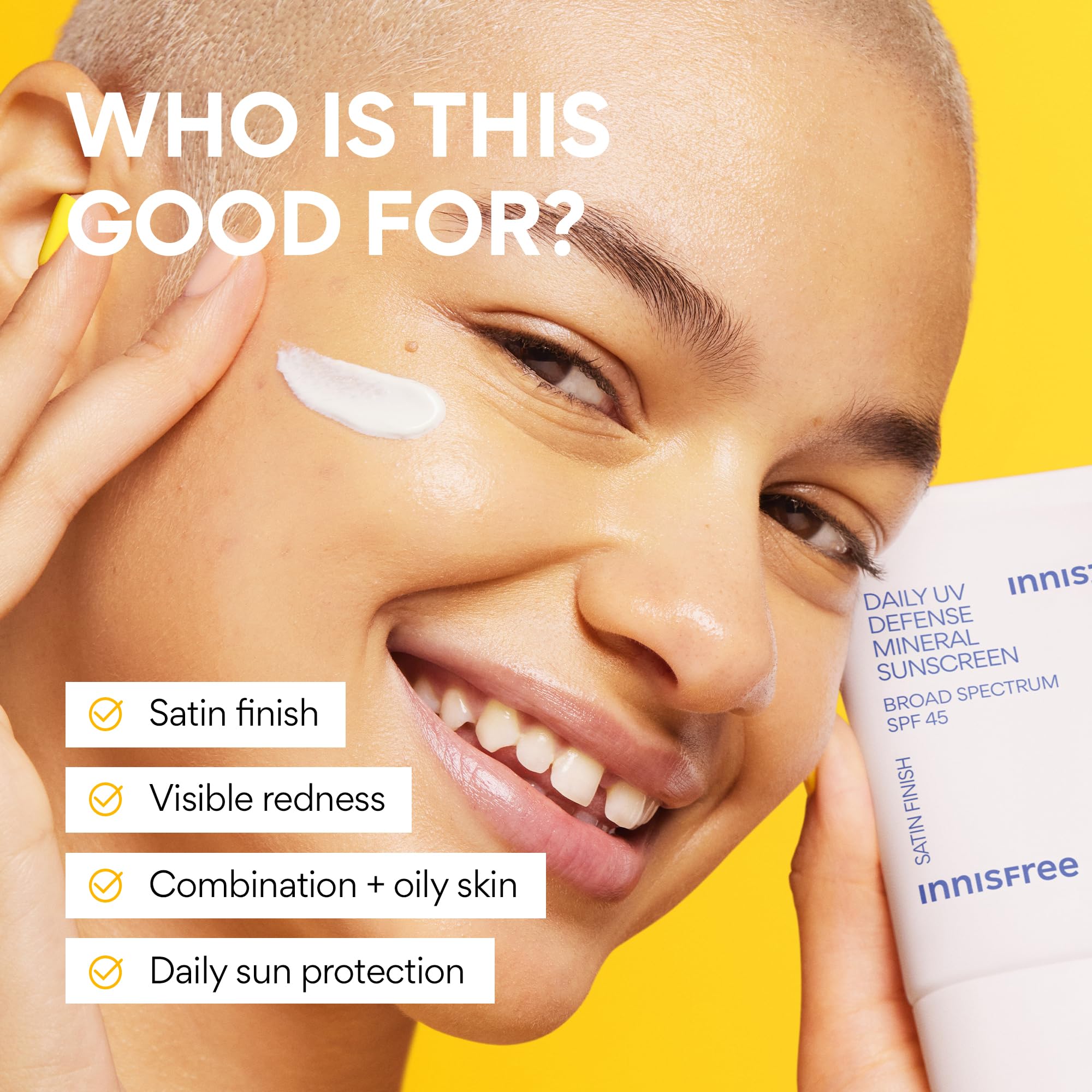 innisfree satin finish skin demonstrating non-greasy natural look