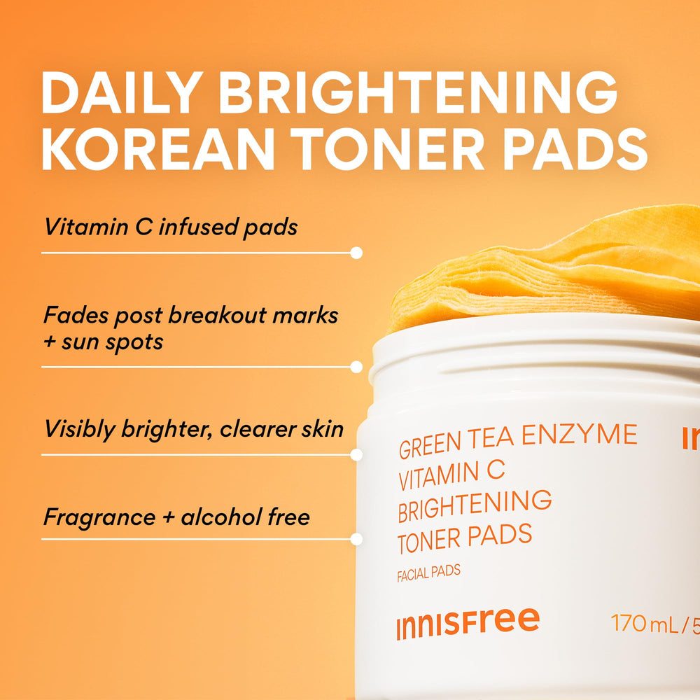 innisfree close-up of pad fibers highlighting vitamin C texture for effective brightening