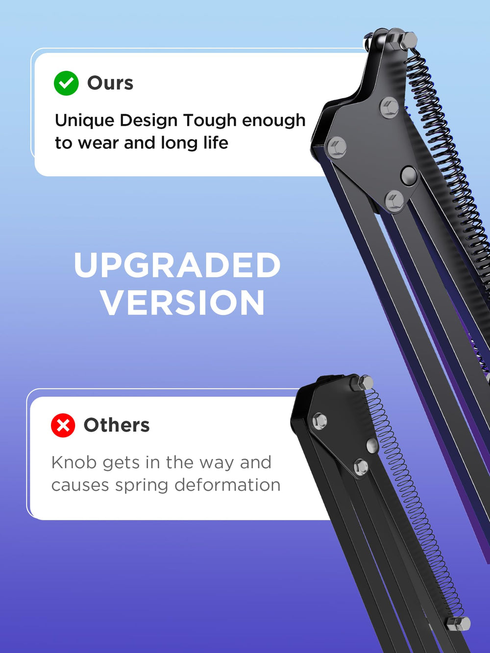 InnoGear arm folded for compact storage saving desk space