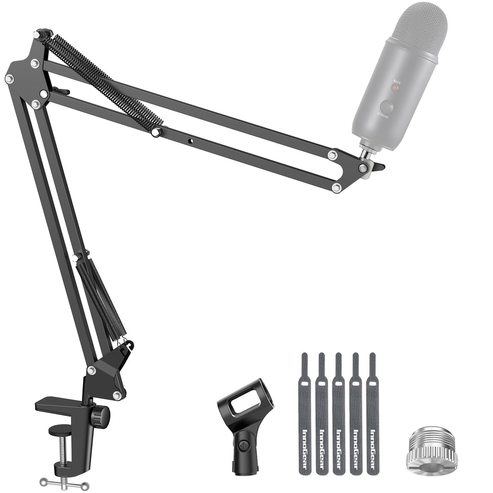 InnoGear boom arm front view showing stable mount and sleek finish
