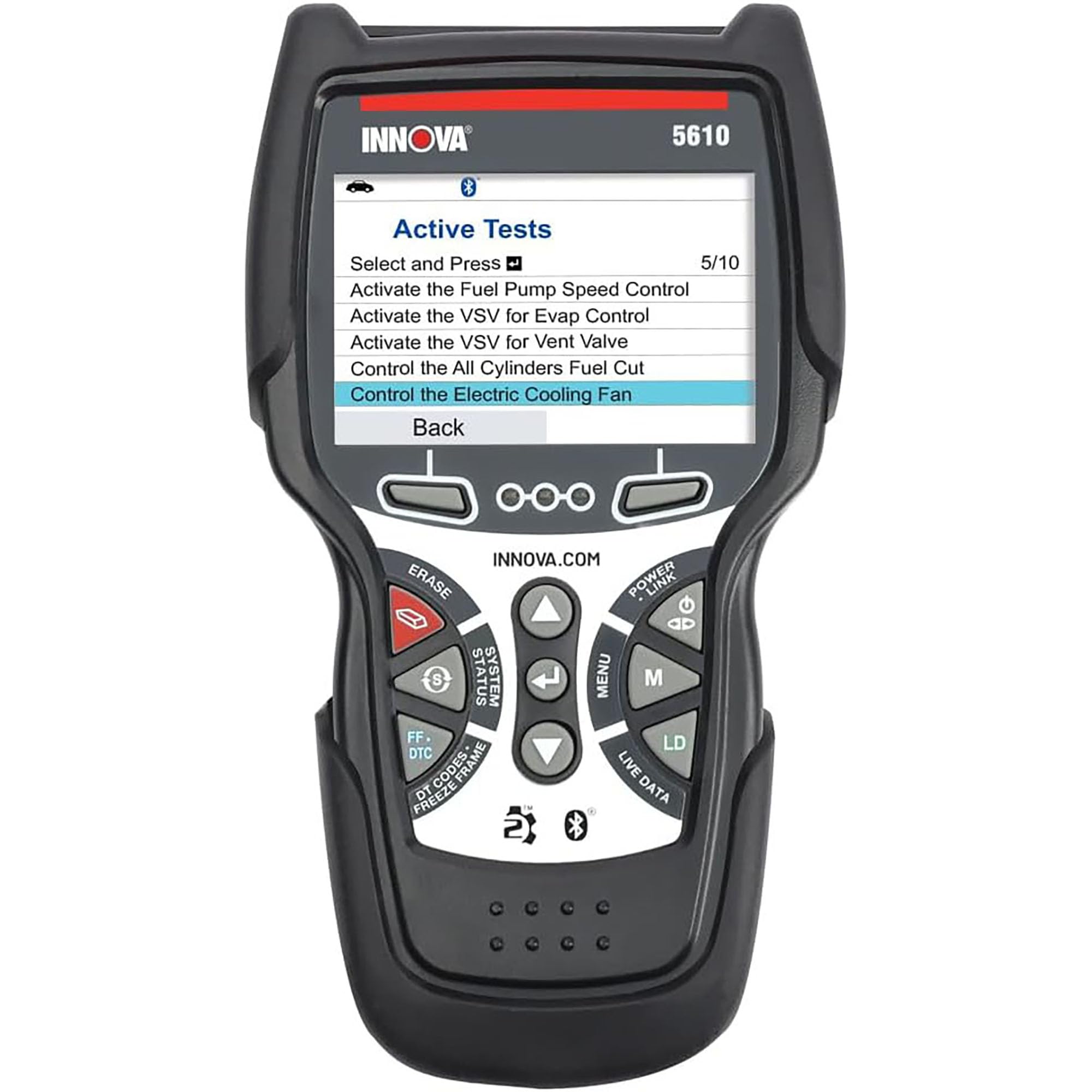 Innova 5610 front view showing display and buttons for clear diagnostics