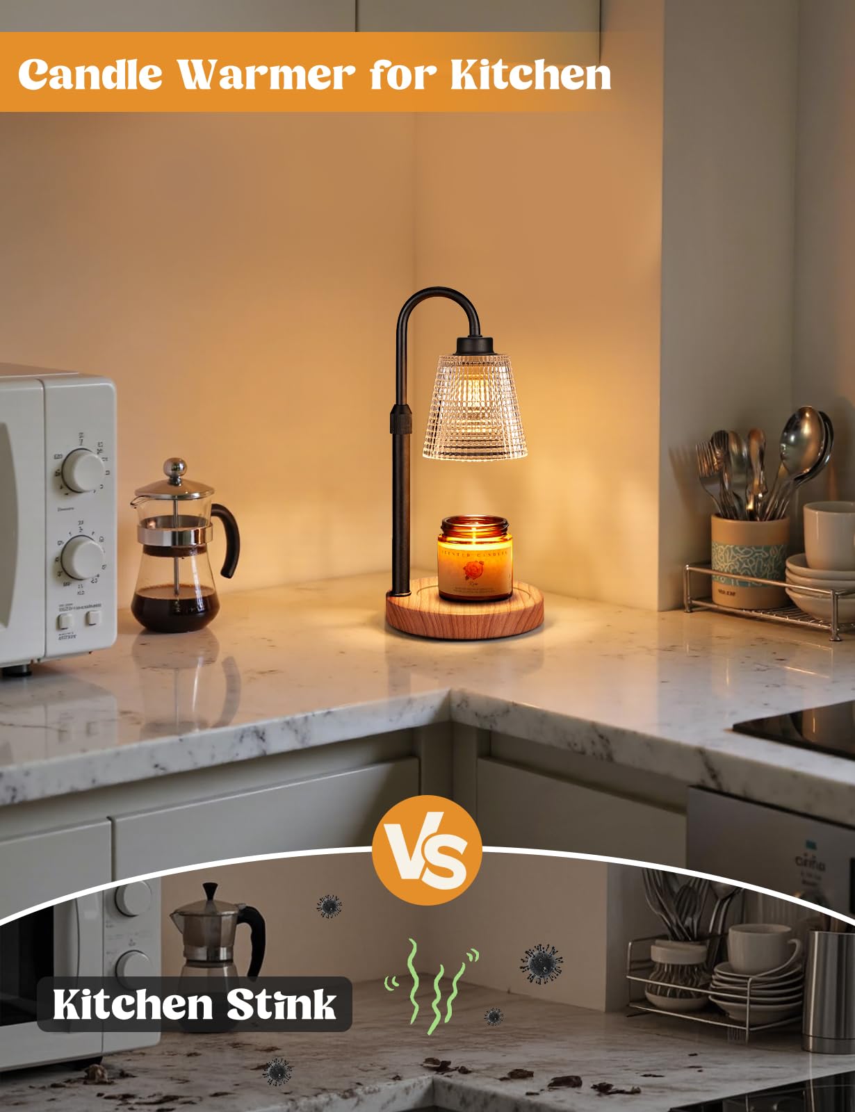 Innqoo warming wax melt in glass, demonstrates fragrance release without flame