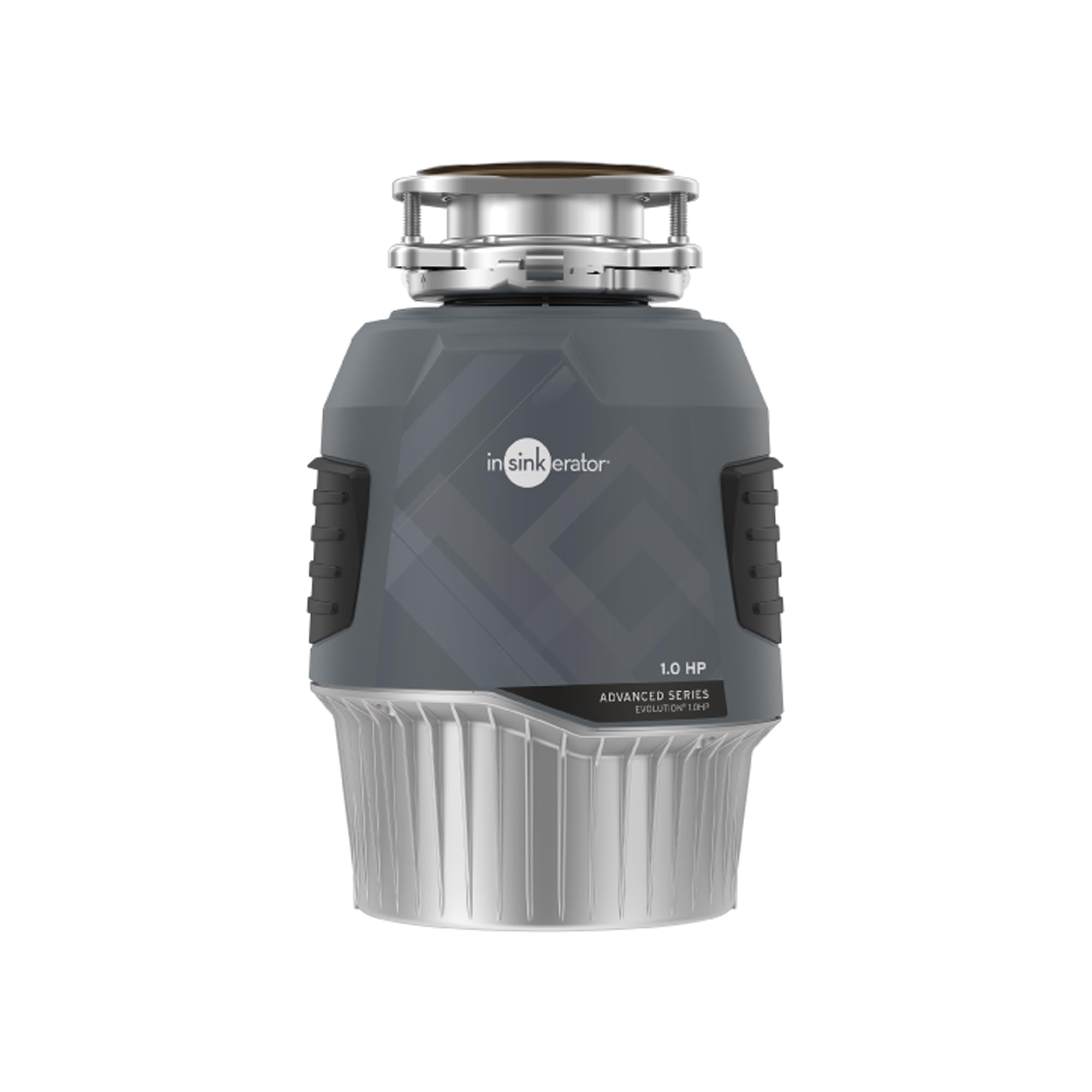 InSinkErator front profile showing compact disposal and clean finish benefit: quiet efficient operation