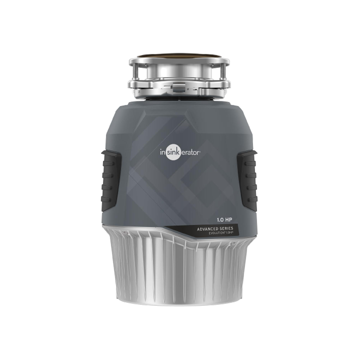 InSinkErator front profile showing compact disposal and clean finish benefit: quiet efficient operation