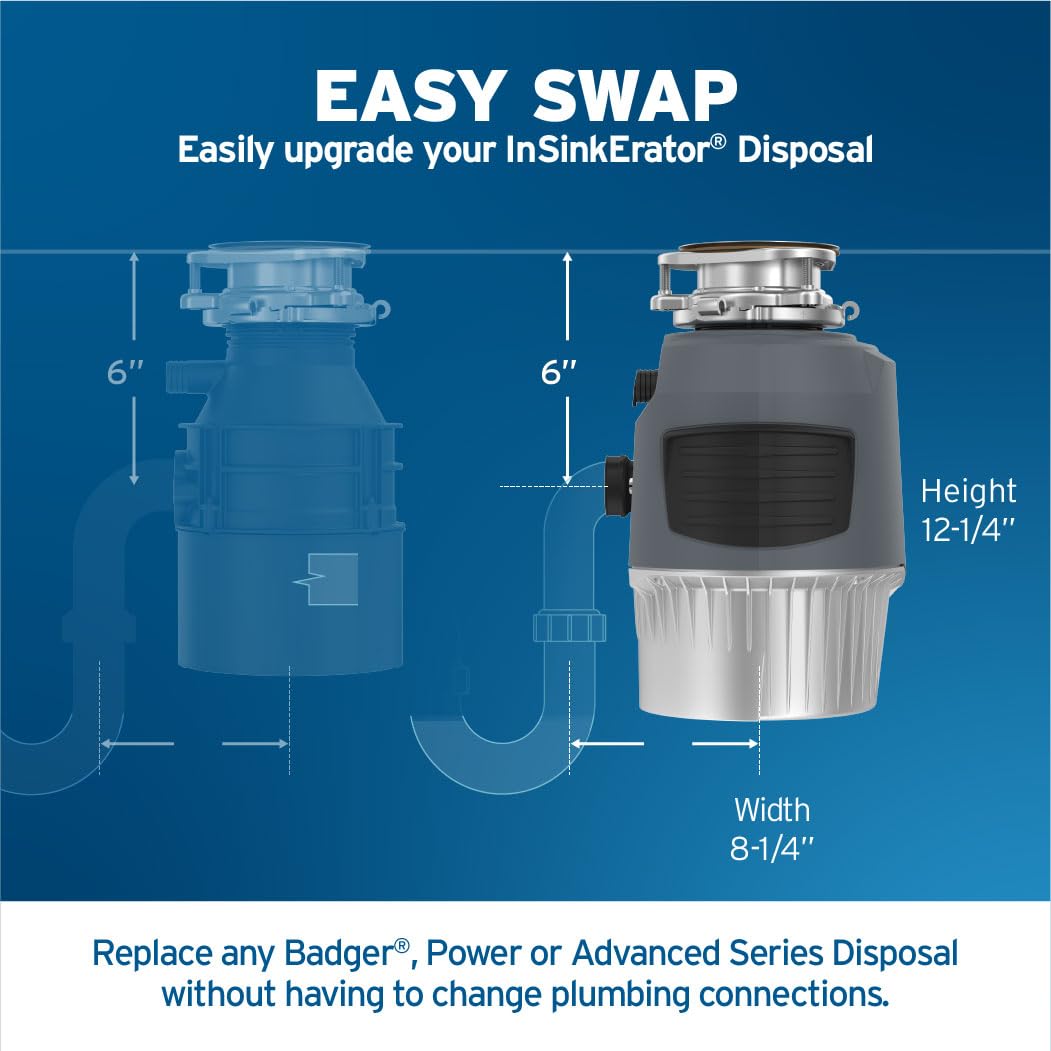 InSinkErator disposal next to common items for scale showing compact footprint benefit