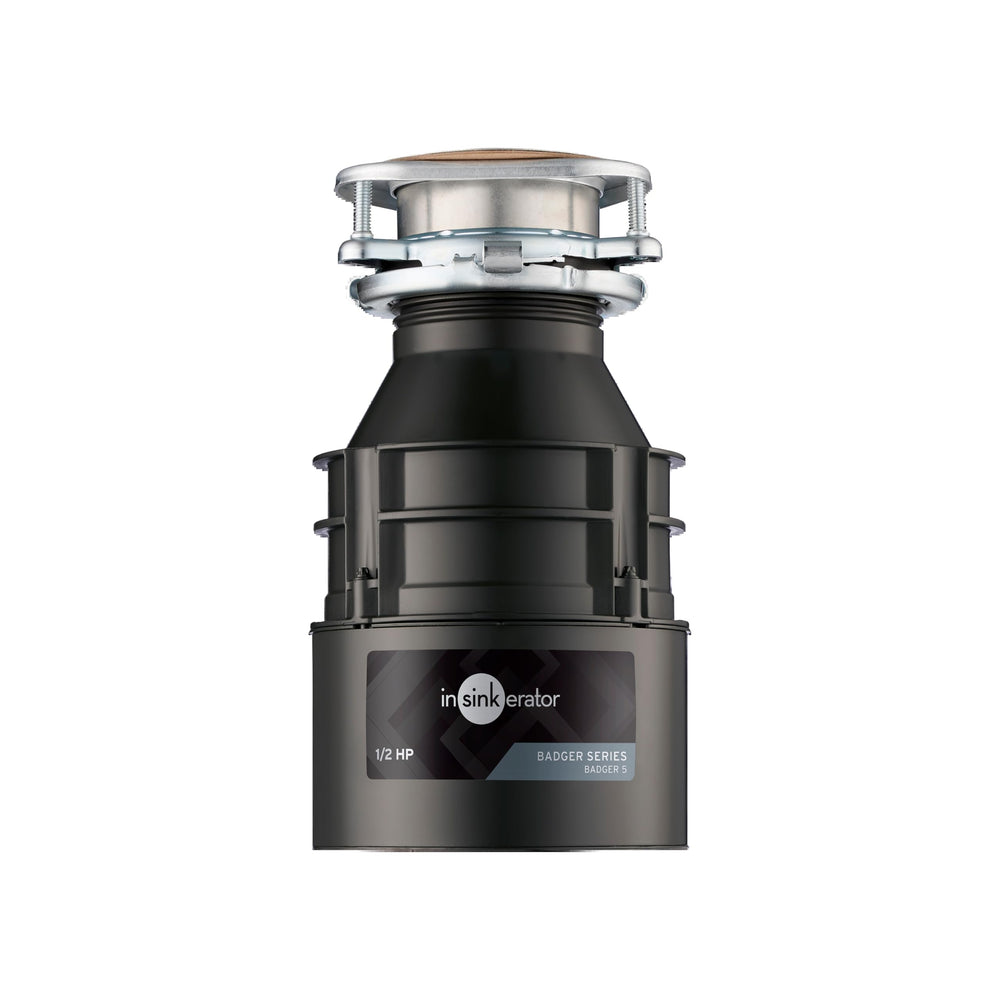 InSinkErator front view of Badger 5 showing compact unit and reliable performance