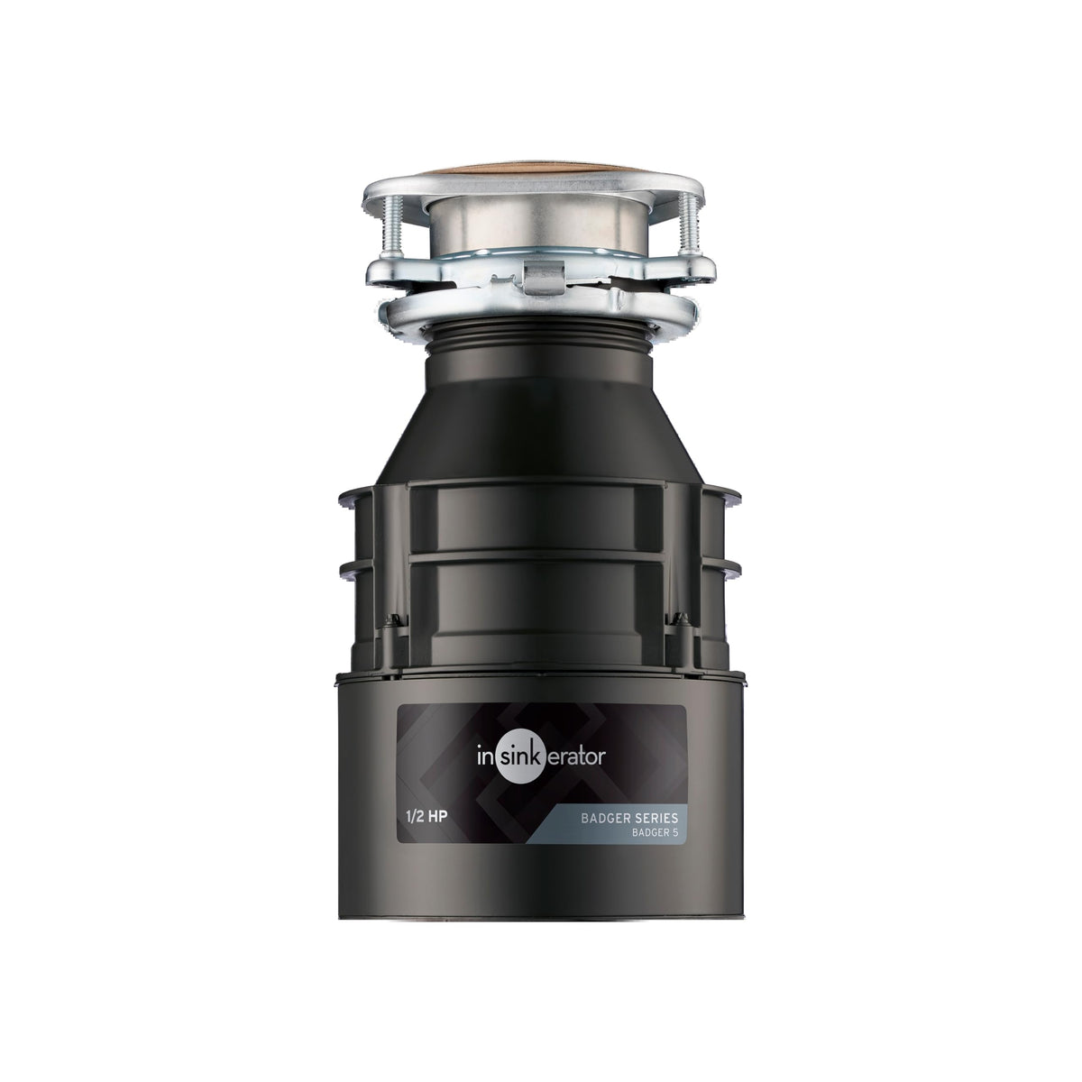 InSinkErator front view of Badger 5 showing compact unit and reliable performance
