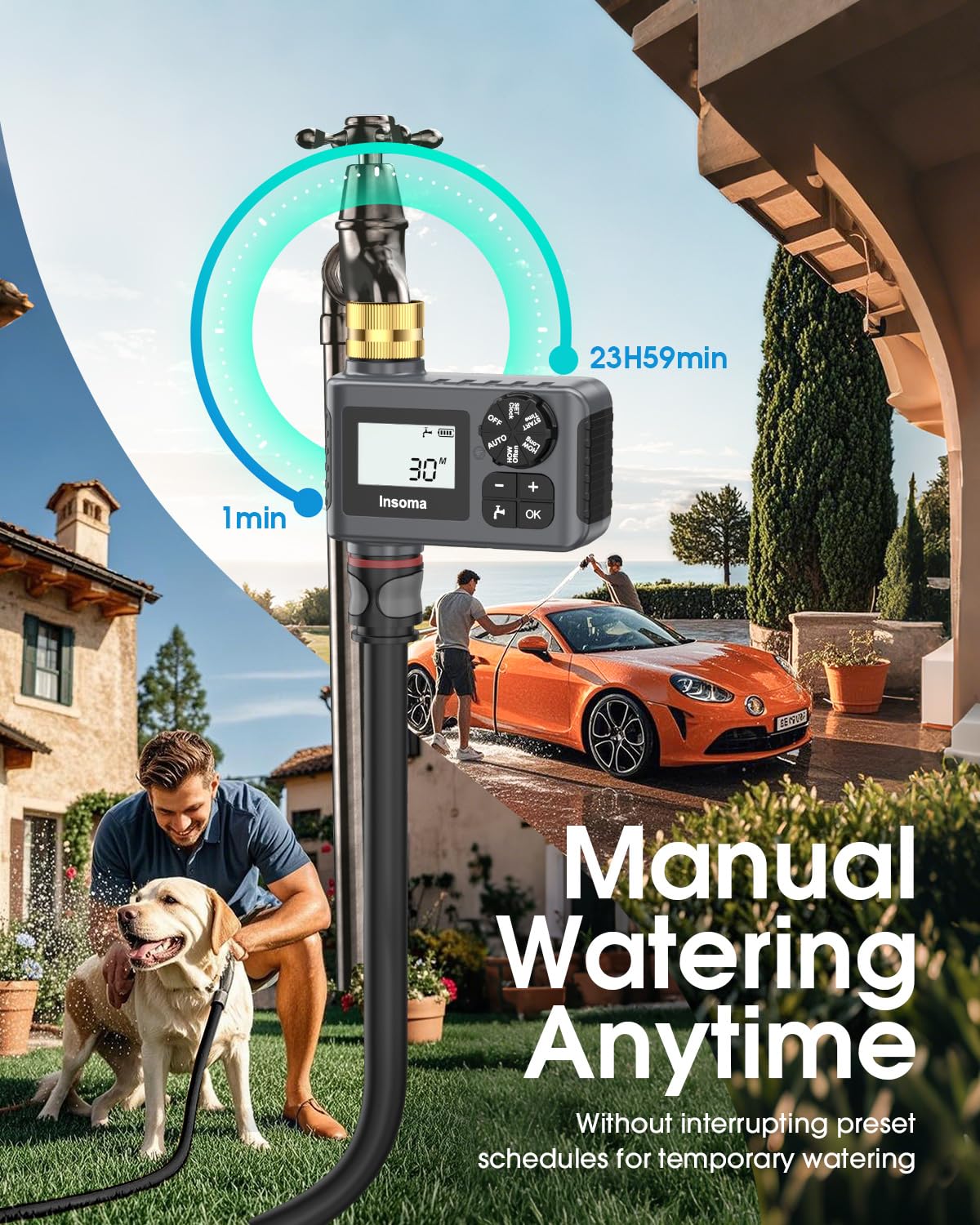 Insoma battery cover and child lock detail, protecting settings and preventing accidental changes