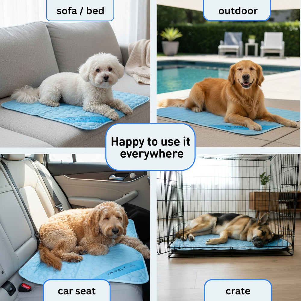 INSPECTOR TAIL folded cooling mat stored in drawstring bag for convenient travel and protection