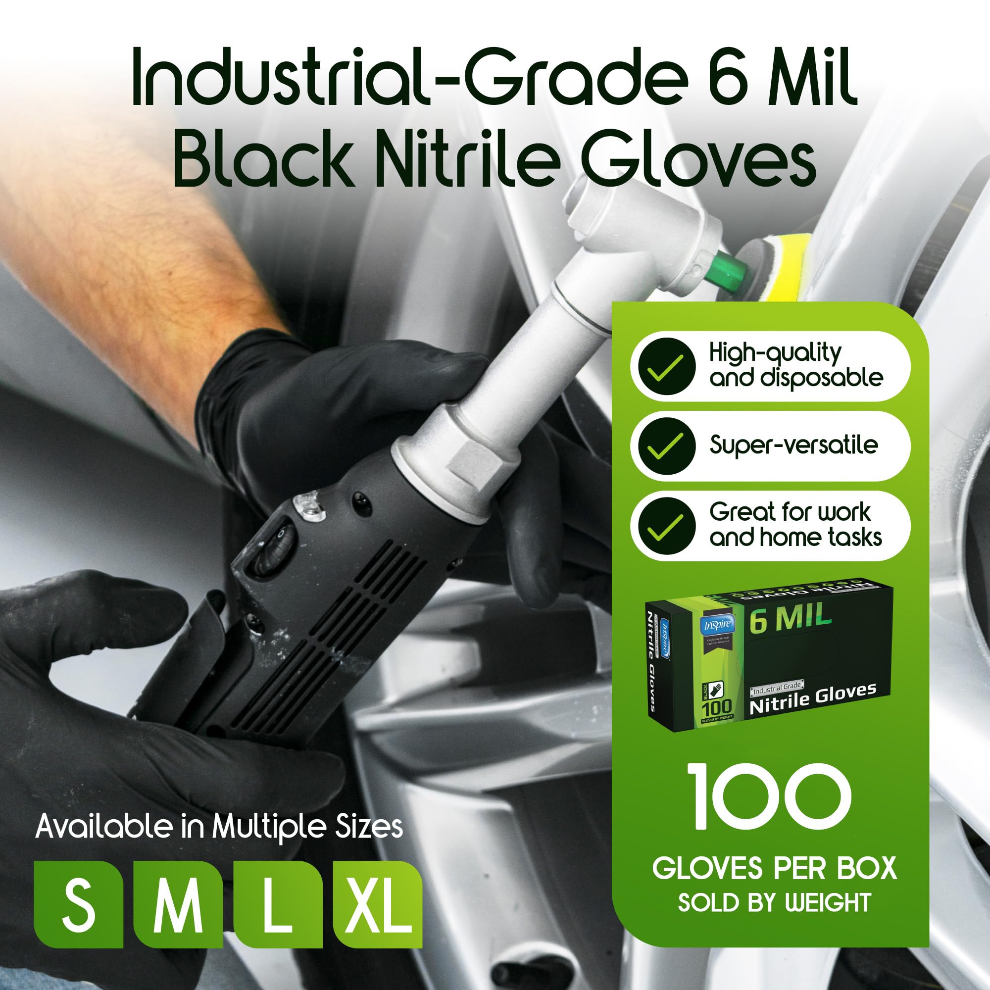 Inspire close-up of textured nitrile surface for improved grip