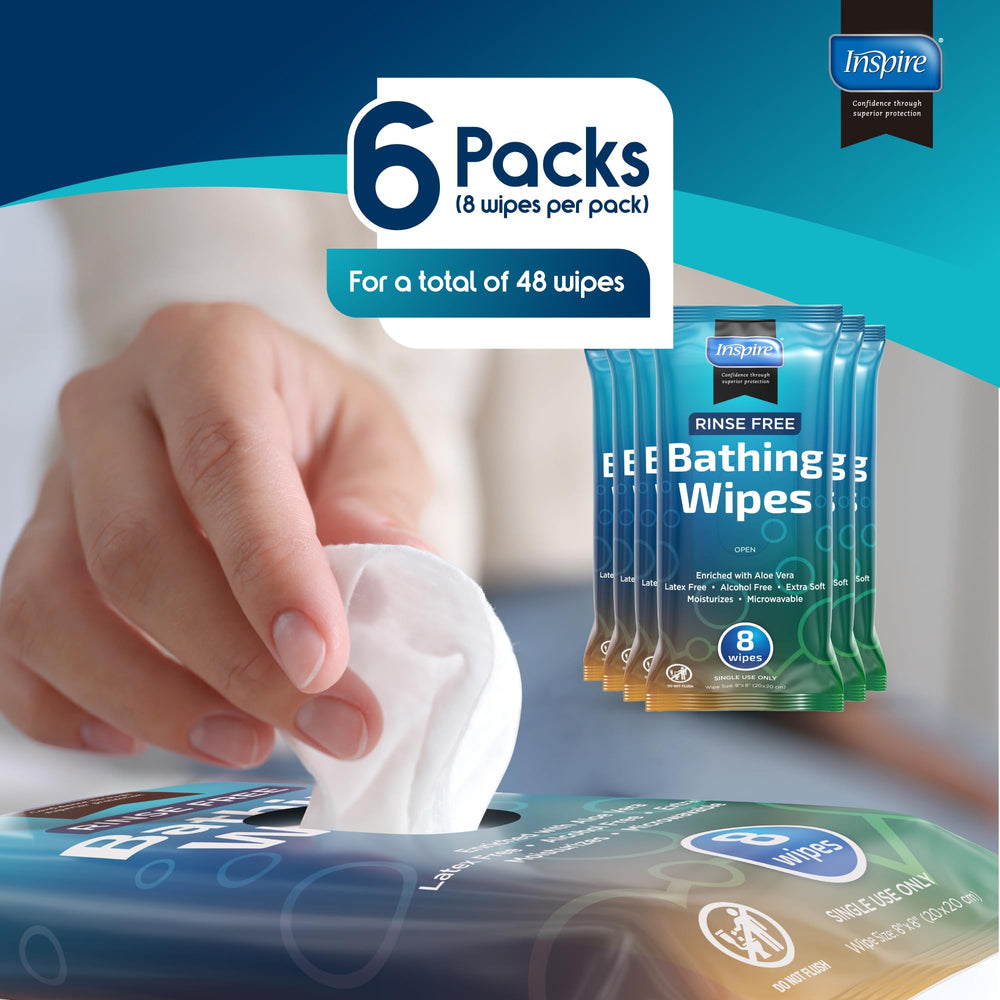 Inspire wipes in a travel bag highlighting convenience on the go