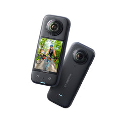 Insta360 X3 front view showing dual lenses and compact body for versatile capture