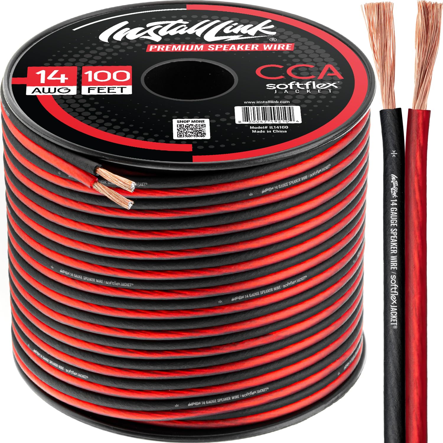 Install Link spool front view showing cable length and gauge benefit