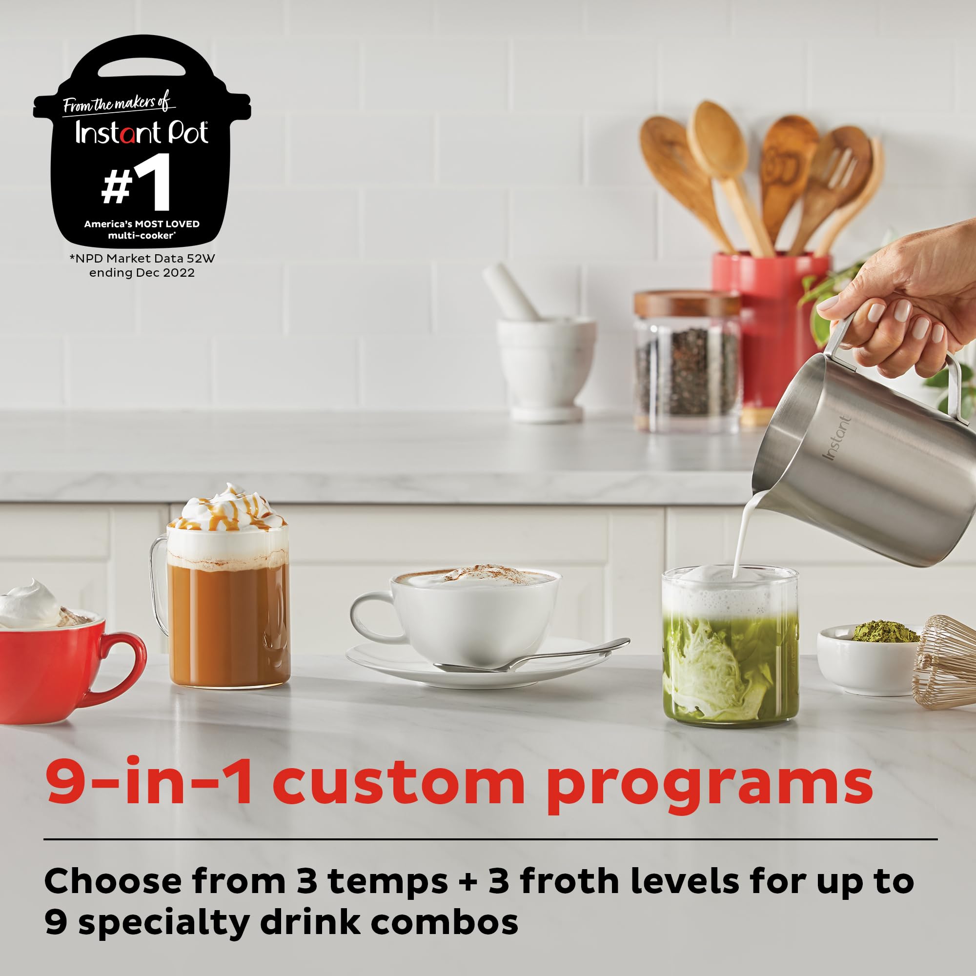 Instant MagicFroth top view highlighting control panel and benefit easy selection