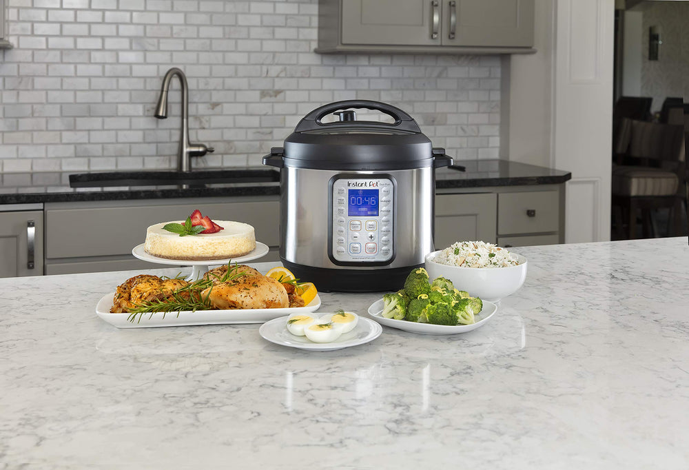Instant Pot control panel closeup with smart programs for quick selection