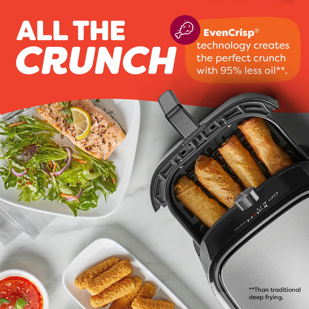 Instant Pot basket removed showing dishwasher-safe parts and quick cleanup benefit for busy cooks