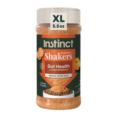 Instinct front packaging showing 5.5 oz topper and gut health benefit