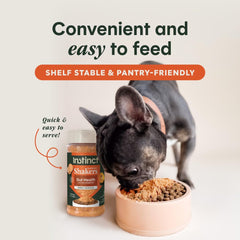 Instinct gravy made from shaker in bowl to increase hydration and taste