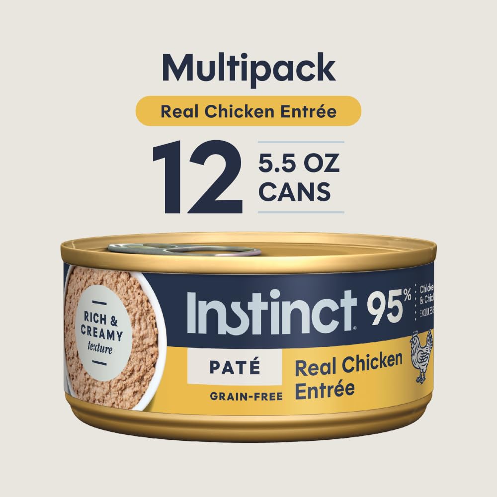 Instinct raw chicken ingredient display showing real meat sourcing