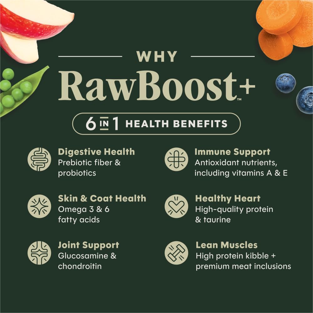 Instinct RawBoost close-up of kibble and freeze-dried raw bites highlighting protein-rich texture
