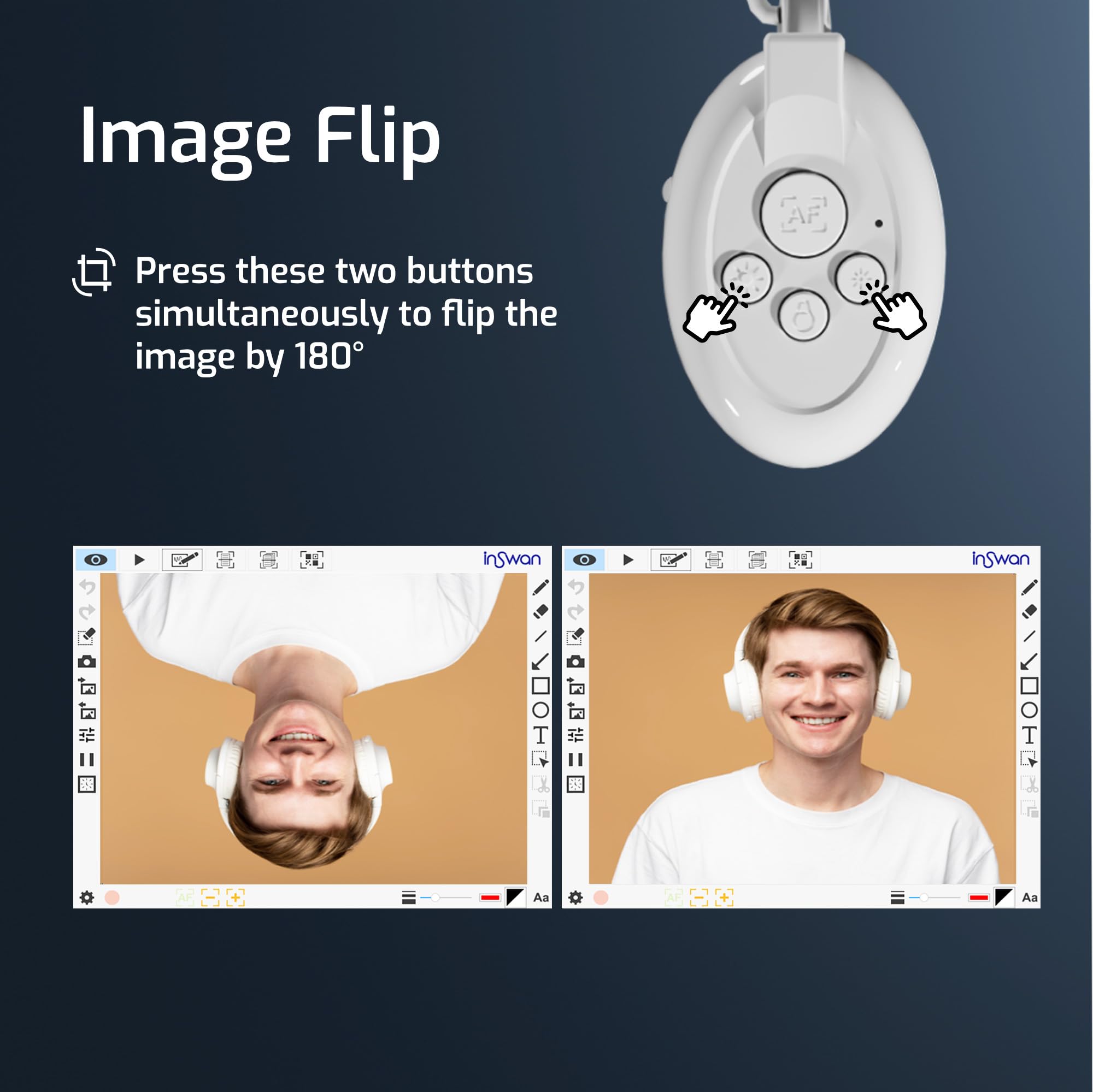 INSWAN capturing A3 two-page spread showing full-size document coverage