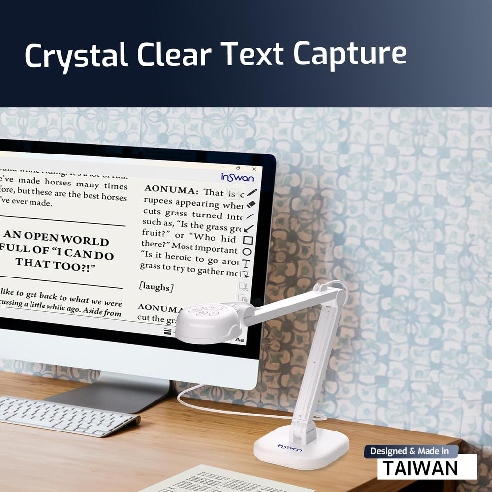 INSWAN INS-1 LED and control close-up showing brightness adjustment benefit