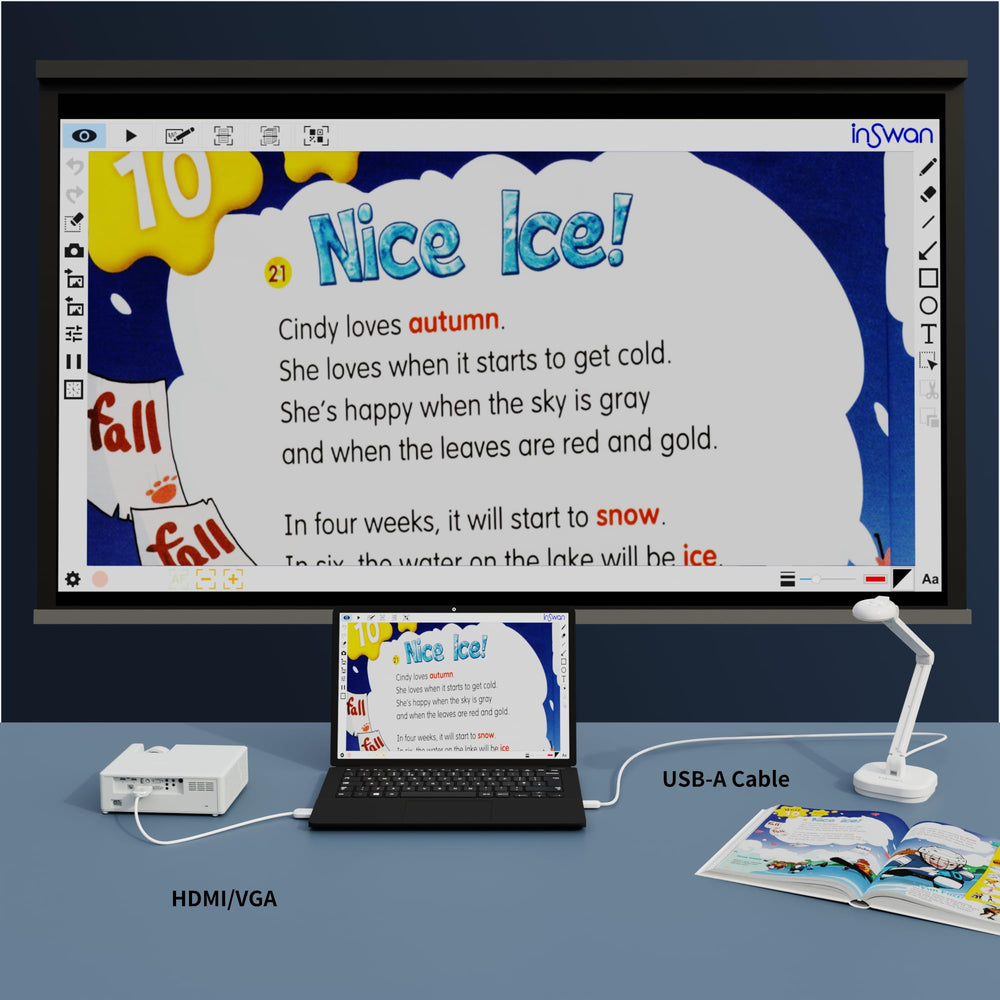 INSWAN Documate software screen with OCR and annotation for lesson creation