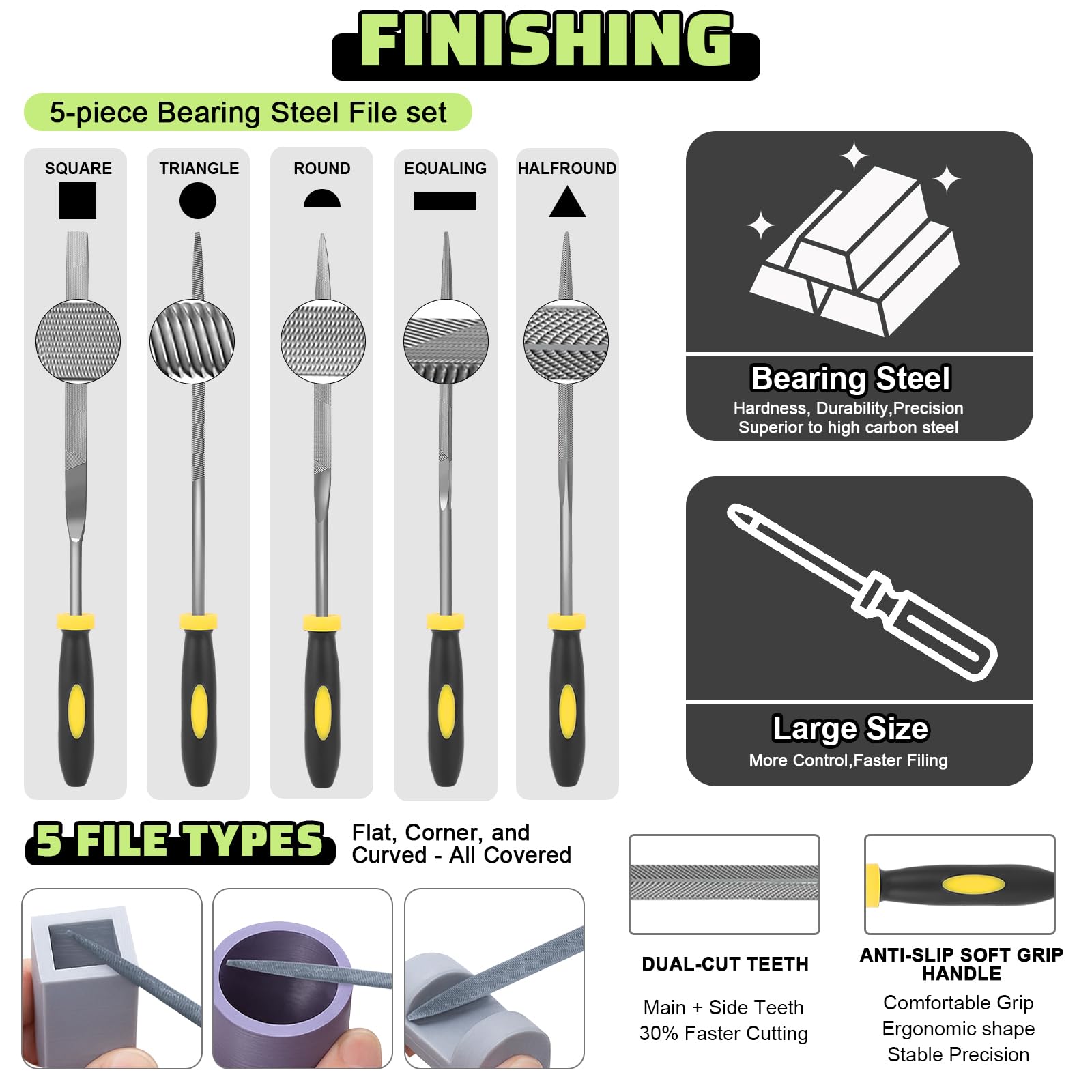 Intarsio collection of metal files and engraving knife for precise finishing