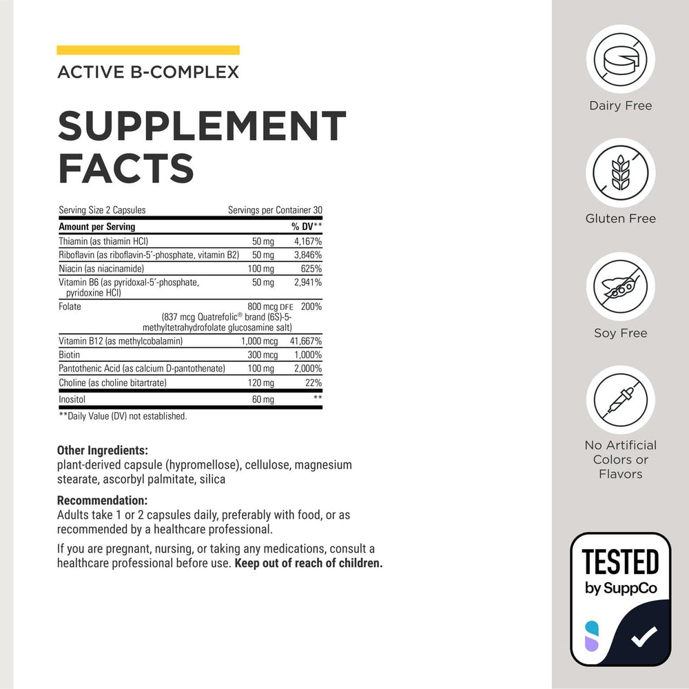 Integrative Therapeutics ingredient panel close-up highlighting active B forms