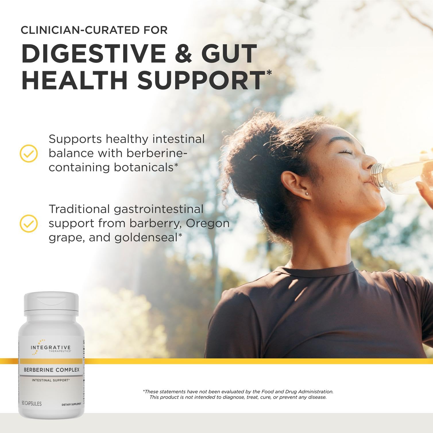 Integrative Therapeutics capsule close-up highlighting easy-to-swallow vegan benefit
