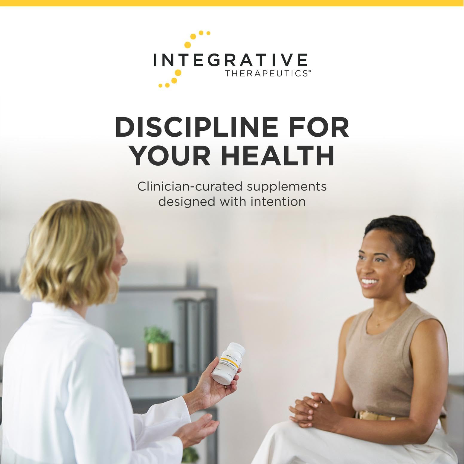 Integrative Therapeutics bedside lifestyle scene showing evening routine support
