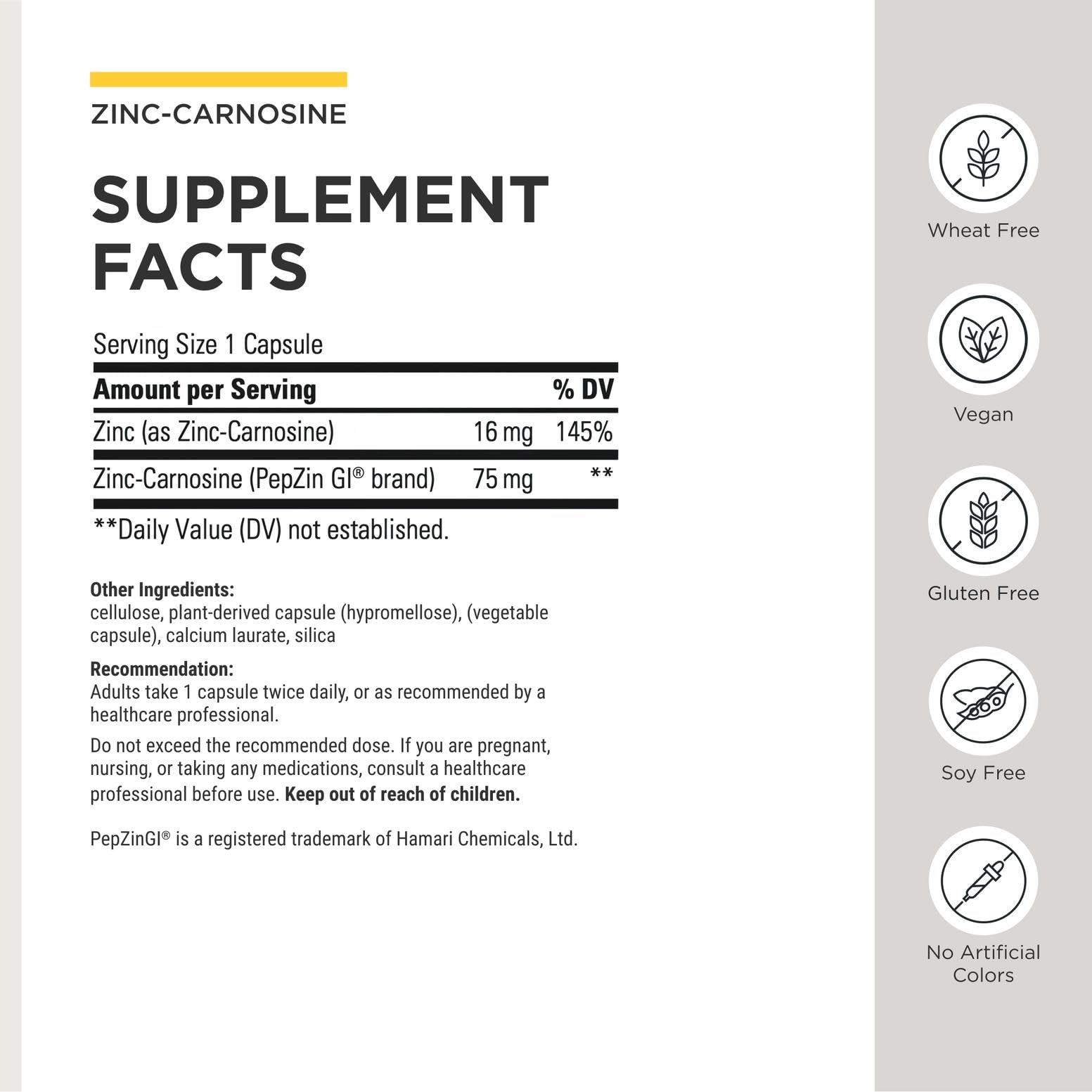 macro texture shot of zinc-carnosine powder demonstrating purity and formulation consistency